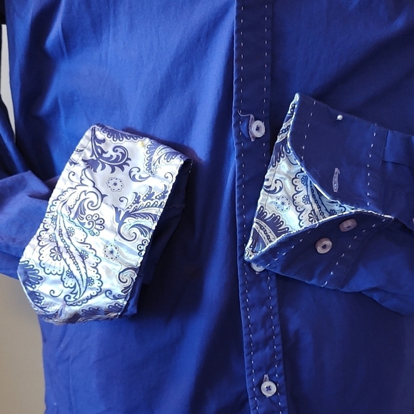 VICTORIOUS L.A. Purple Embroidered and Embelished Long Sleeve Shirt XL - Picture 11 of 16